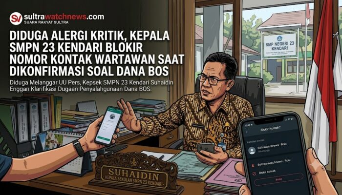 Diduga Alergi Kritik, Kepala SMPN 23 Kendari Blokir Nomor Kontak Wartawan Saat Dikonfirmasi Soal Dana BOS