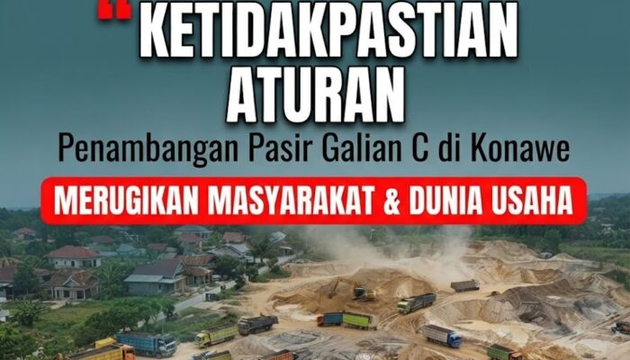 Kopjakon Sultra: Ketidakpastian Aturan Penambangan Pasir Galian C di Konawe Merugikan Masyarakat dan Dunia Usaha