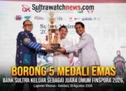 Borong 5 Medali Emas, Bank Sultra Keluar Sebagai Juara Umum Finspora 2026
