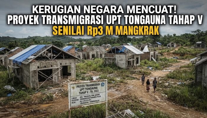 Proyek Transmigrasi UPT Tongauna Tahap V Senilai Rp3 Miliar Diduga Mangkrak, Indikasi Kerugian Negara Mencuat
