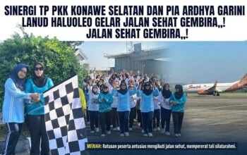 TP PKK Konsel dan PIA Ardhya Garini Lanud Haluoleo Gelar Olahraga Bersama dan Jalan Sehat Gembira