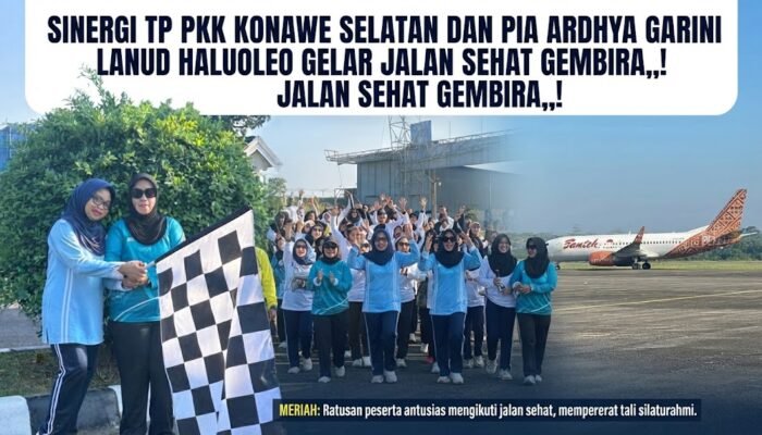 TP PKK Konsel dan PIA Ardhya Garini Lanud Haluoleo Gelar Olahraga Bersama dan Jalan Sehat Gembira