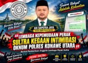 LEMBAGA KEPEMUDAAN PERAK SULTRA KECAM DUGAAN INTIMIDASI OKNUM POLRES KONAWE UTARA,BUNTUT PEMBERITAAN ANGGOTA LEMBAGA PERAK  SULTRA