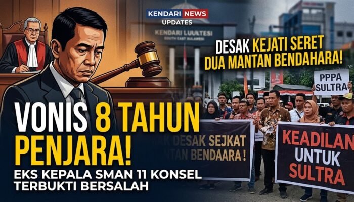 Eks Kepala SMAN 11 Konsel Divonis 8 Tahun Penjara, PPPA Sultra Desak Kejati Seret Dua Mantan Bendahara
