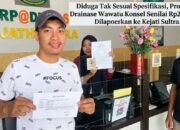Diduga Tak Sesuai Spesifikasi, Proyek Drainase Wawatu Konsel Senilai Rp299 Juta Dilaporkan ke Kejati Sultra